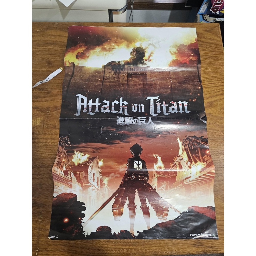 Attack‎ On Titan Eren Yeager Colossal Anime Poster 22x34 Trends Funimation Color
